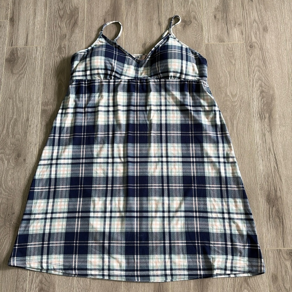 La Vie En Rose Blue and White Chemise Classic Plaid